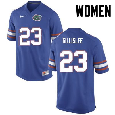 Women's Florida Gators #23 Mike Gillislee NCAA Nike Blue Authentic Stitched College Football Jersey SFE0462JN